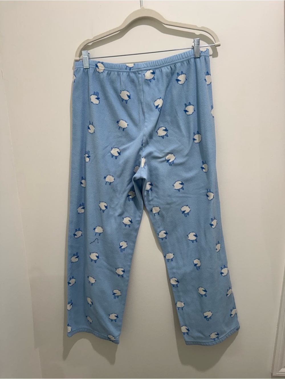 Y2K PINK Victoria’s Secret Blue Sheep Fleece Pajama Set Size Large - Picture 8 of 16
